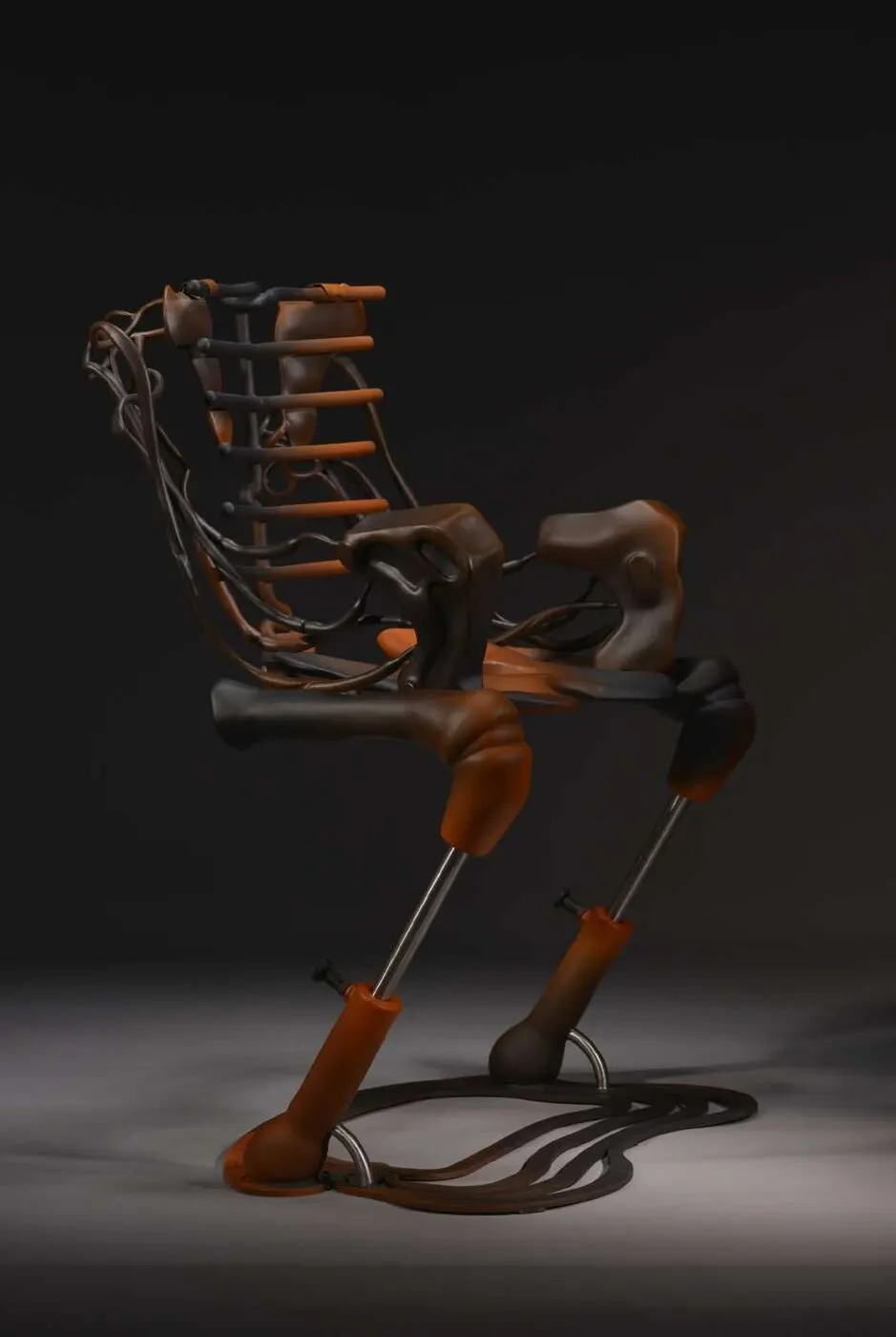 Chaise sculpturale en métal